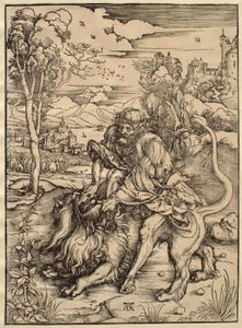 Samson kämpft mit dem Löwen von Albrecht Dürer