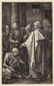 St. Peter und St. Johannes heilen den lahmen Mann (Gravierte Passion-Serie) von Albrecht Dürer