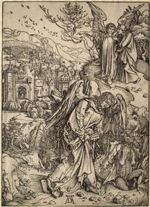 Die Apokalypse: Der Engel mit dem Schlüssel des Abgrunds von Albrecht Dürer