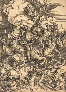 Die vier Reiter, wahrscheinlich ca. 1496-1498 von Albrecht Dürer