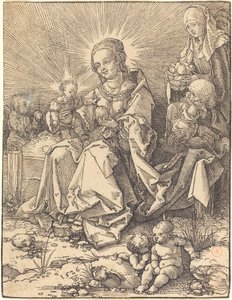 Die Heilige Familie auf einer Grasbank