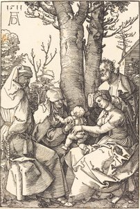 Die Heilige Familie mit Joachim und Anna unter einem Baum