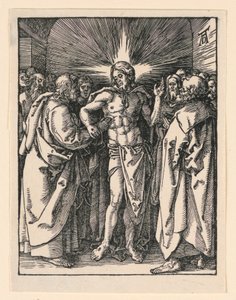 Der Unglaube des heiligen Thomas, aus der Serie Die kleine Passion von Albrecht Dürer