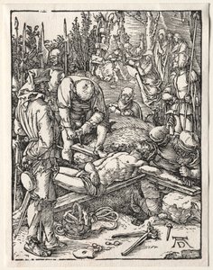 Die kleine Passion: Christus wird ans Kreuz genagelt, 1509-1511 von Albrecht Dürer