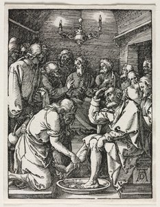 Die Kleine Passion: Christus wäscht St. Petrus die Füße von Albrecht Dürer