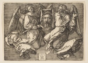 Das Schweißtuch von zwei Engeln gezeigt, 1513 von Albrecht Dürer