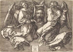Das Schweißtuch, gehalten von zwei Engeln von Albrecht Dürer