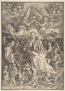 Die Jungfrau umgeben von vielen Engeln von Albrecht Dürer