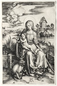 Die Jungfrau und das Kind mit einem Affen, um 1498