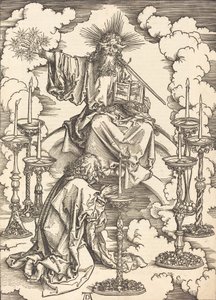 Die Vision der sieben Leuchter, wahrscheinlich ca. 1496-1498 von Albrecht Dürer