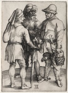 Drei Bauern im Gespräch, um 1497