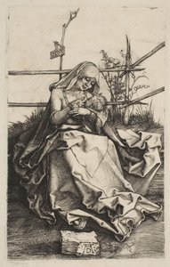 Jungfrau und Kind auf einer grasbewachsenen Bank, 1503