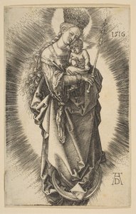 Jungfrau auf der Mondsichel mit Zepter und Sternenkrone von Albrecht Dürer