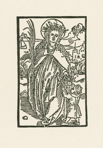 Heilige Dorothea. Illustration zu Hortulus Anime. Gedruckt von Michael Furter, Basel von Albrecht Dürer or Duerer