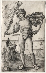 Der burgundische Standartenträger, ca. 1500 (Gravur)