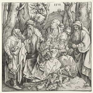 Die Heilige Familie mit zwei musizierenden Engeln von Albrecht Dürer or Duerer