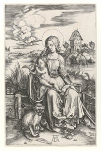 Die Jungfrau mit dem Affen, ca. 1498 (Kupferstich)