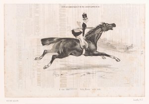 Junger Mann auf galoppierendem Pferd Avoir un domestique, et ne pas l