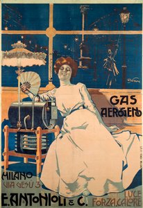 Werbeplakat für Antoniolis Gas