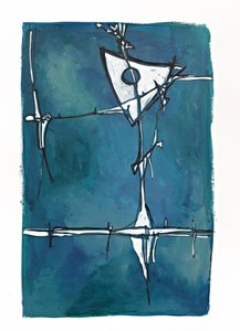 Abstrakte blaue Geometrie von Alejandra Winkhaus