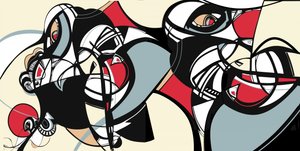 Abstrakte kubistische Gesichter