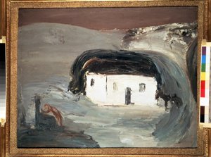 Landschaft mit einem weißen Haus von Aleksandr Davidovic Drevin