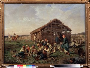 Pause bei der Heuernte von Aleksandr Ivanovich Morozov