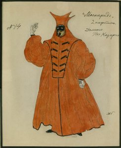 Kostümentwurf für das Stück Der Maskenball von M. Lermontov, 1917