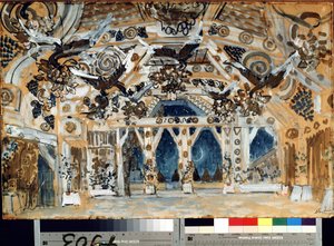 Bühnenbild für das Theaterstück Die Frau vom Meer von Aleksandr Jakovlevic Golovin