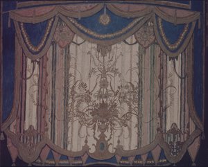 Entwurf eines Vorhangs für das Theaterstück Die Maskerade von M. Lermontow, 1917 von Aleksandr Jakovlevic Golovin