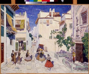 Eine Straße in Sevilla, Bühnenbild für die Oper Carmen von Georges Bizet