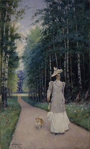 Spaziergang. Porträt der Gräfin Leokadia Shirinskaya-Shikhmatova, 1894