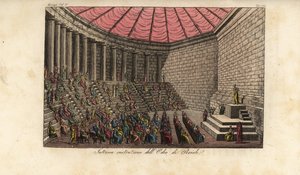 Innenraum des Odeons von Athen oder Odeon des Perikles in Athen, Griechenland von Alessandro (after) Sanquirico