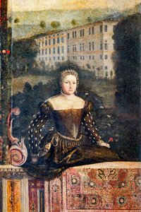 Porträt einer Adligen (Detail) von Alessandro Bonvicino Moretto