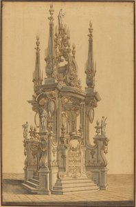 Prächtiger Katafalk zu Ehren von Johann III., König von Polen