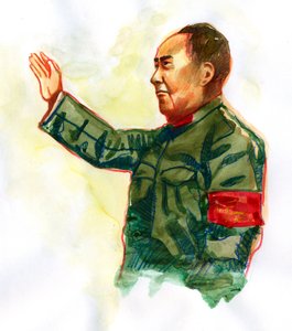 Porträt des chinesischen kommunistischen Revolutionärs und Gründervaters der Volksrepublik China Mao Zedong