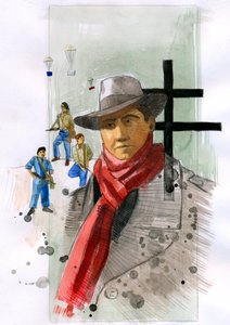 Porträt von Jean Moulin, hochrangiges Mitglied der Résistance in Frankreich während des Zweiten Weltkriegs