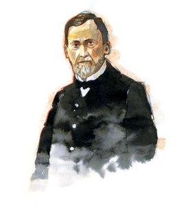 Porträt von Louis Pasteur (1822-1895) französischer Wissenschaftler Illustration von Alessandro Lonati von Alessandro Lonati