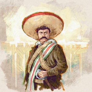 Porträt des mexikanischen Revolutionärs Pancho Villa, 2023 (Illustration)