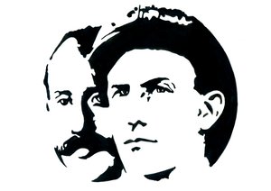 Porträt von Orville (1871-1948) und Wilbur Wright (1867-1912), amerikanische Pioniere der Luftfahrt.
