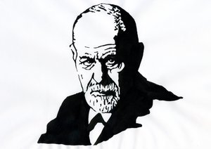 Porträt von Sigmund Freud (1856-1939), österreichischer Psychiater - Illustration von Alessandro Lonati