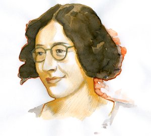 Porträt von Simone Weil (Aquarell auf Papier)