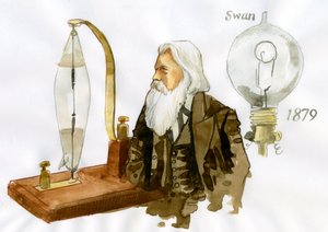 Porträt von Sir Joseph Wilson Swan (1828-1914), britischer Elektriker und Chemiker von Alessandro Lonati