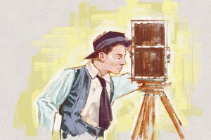 Porträt des Regisseurs und Schauspielers Buster Keaton