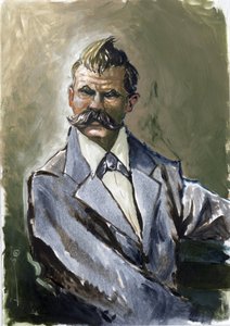 Porträt des deutschen Philosophen Friedrich Nietzsche (1844-1900). von Alessandro Lonati