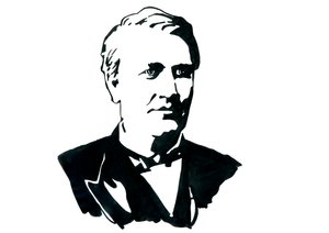 Porträt des Physikers Thomas Edison (1847-1931)