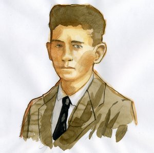 Porträt des Prager Schriftstellers Franz Kafka (1883-1924) von Alessandro Lonati
