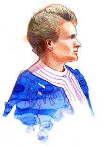 Porträt der Physikerin Marie Curie (1867-1934), polnisch-französische Physikerin