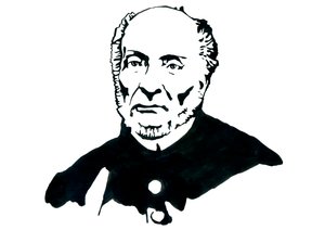 Darstellung von Victor Schoelcher (1804-1893), französischer Politiker, Freimaurer, bekannt für die Leitung des Dekrets zur endgültigen Abschaffung der Sklaverei in Frankreich - Illustration von Alessandro Lonati