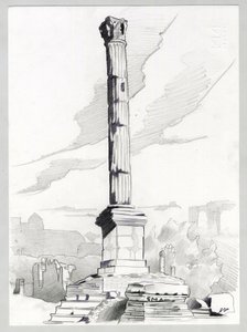 Ruinen der römischen Ära in Rom, Forum Zeichnung von Alessandro Lonati